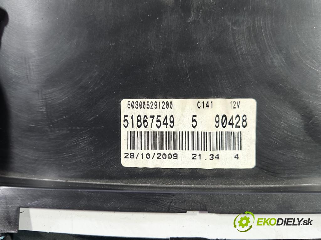 Fiat Punto Grande 1.4 8V 77 HP manual 57 kW 1368 cm3 5- prístrojovka/ budíky 51867549 (Prístrojová doska)