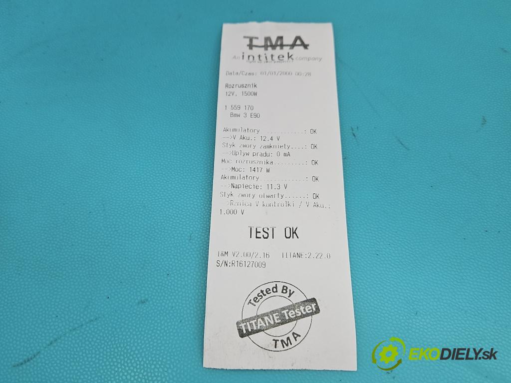 Bmw 3 E90 2005-2013 2.0d (M47): 163 HP manual 120 kW 1995 cm3 5- štartér 001115046 (Štartér)