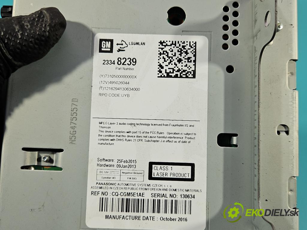 Opel Meriva B 2010-2017 1.4 16V 101 HP manual 74 kW 1398 cm3 5- Radio originál 23348239