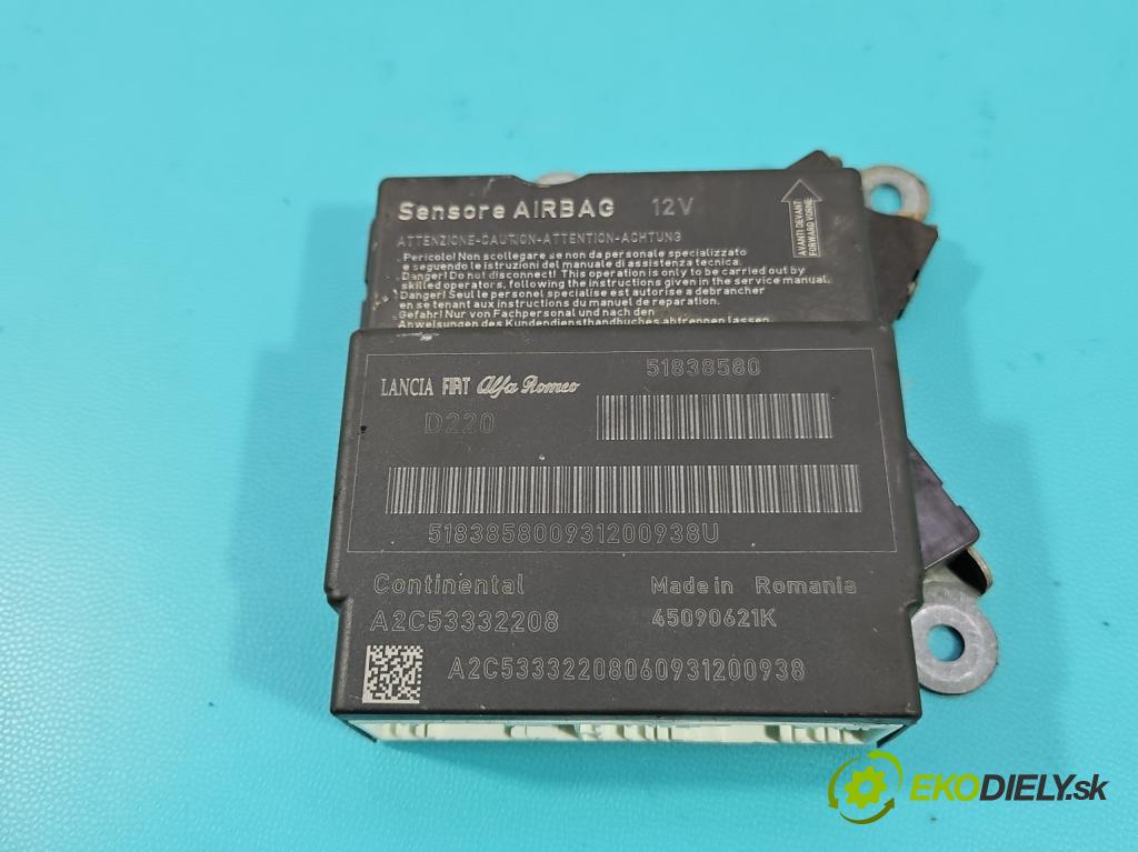 Fiat Punto Grande 1.4 8V 77 HP manual 57 kW 1368 cm3 5- riadiaca jednotka vankúše: 51838580