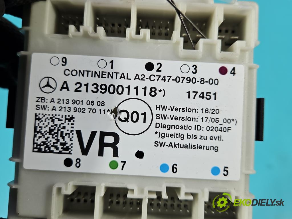 Mercedes E W213 2016-2023 2.0 CDI 194KM: automatic 143 kW 1950 cm3 4- riadiaca jednotka ostatné A2139001118