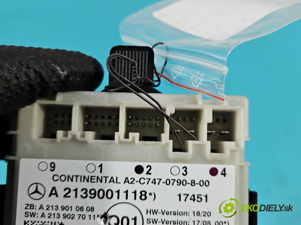 Mercedes E W213 2016-2023 2.0 CDI 194KM: automatic 143 kW 1950 cm3 4- riadiaca jednotka ostatné A2139001118