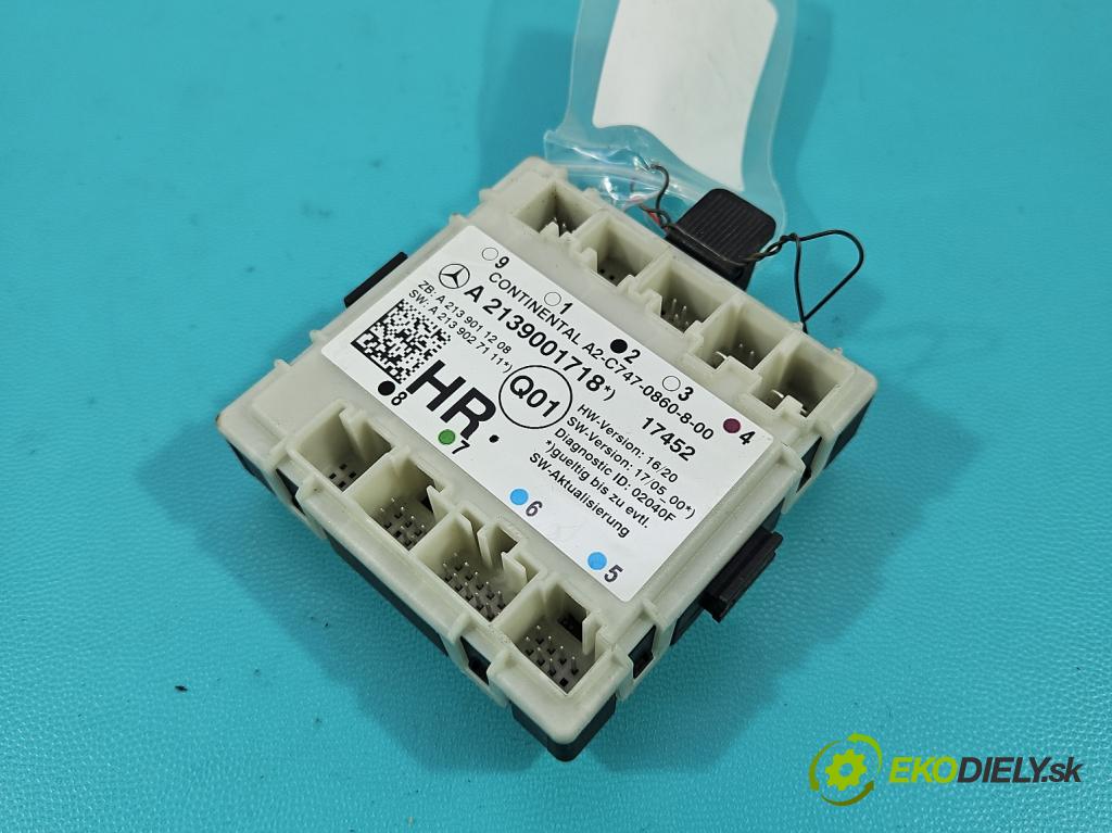 Mercedes E W213 2016-2023 2.0 CDI 194KM: automatic 143 kW 1950 cm3 4- riadiaca jednotka ostatné A2139001718