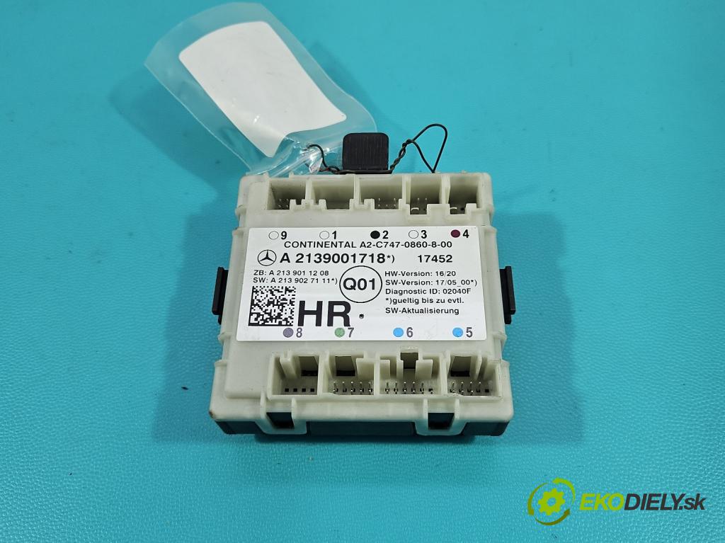 Mercedes E W213 2016-2023 2.0 CDI 194KM: automatic 143 kW 1950 cm3 4- riadiaca jednotka ostatné A2139001718