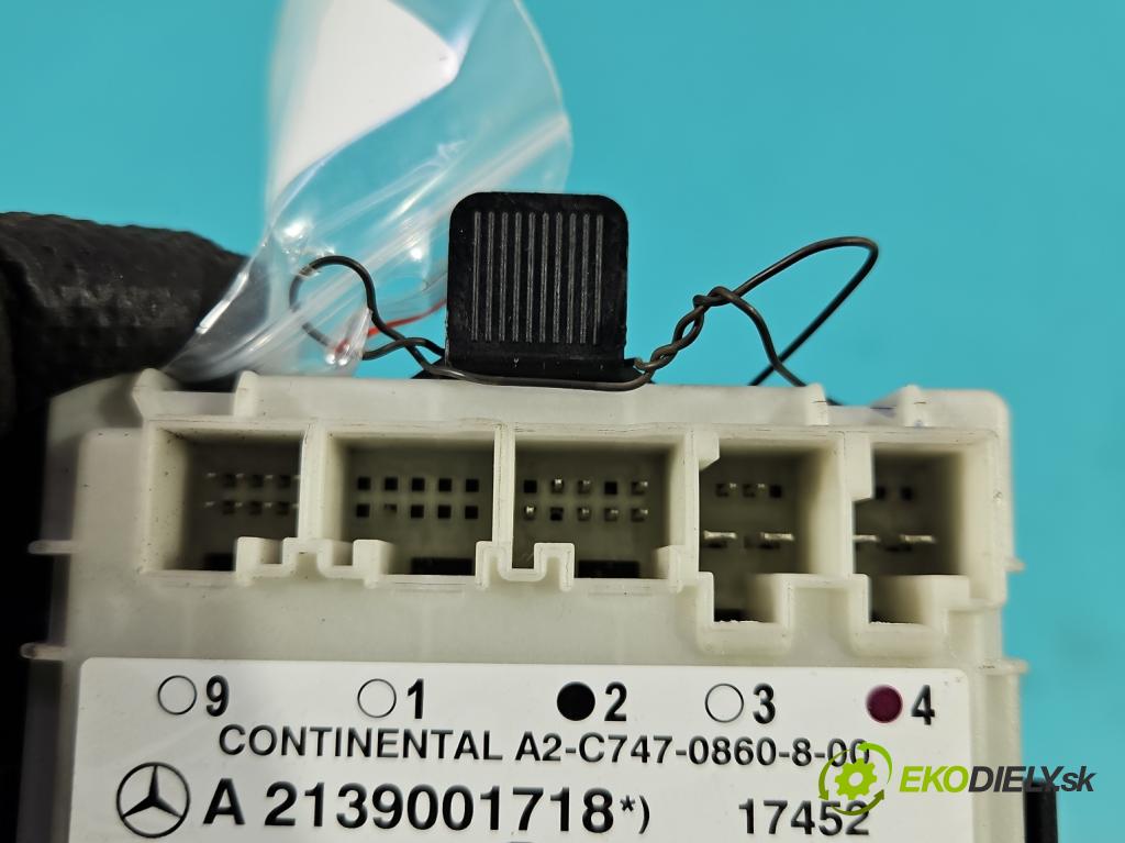 Mercedes E W213 2016-2023 2.0 CDI 194KM: automatic 143 kW 1950 cm3 4- riadiaca jednotka ostatné A2139001718