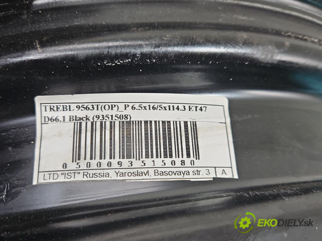 Renault Megane III 2008-2016 1.6 16V 110 HP manual 81 kW 1598 cm3 5- Disk oceľový 16"