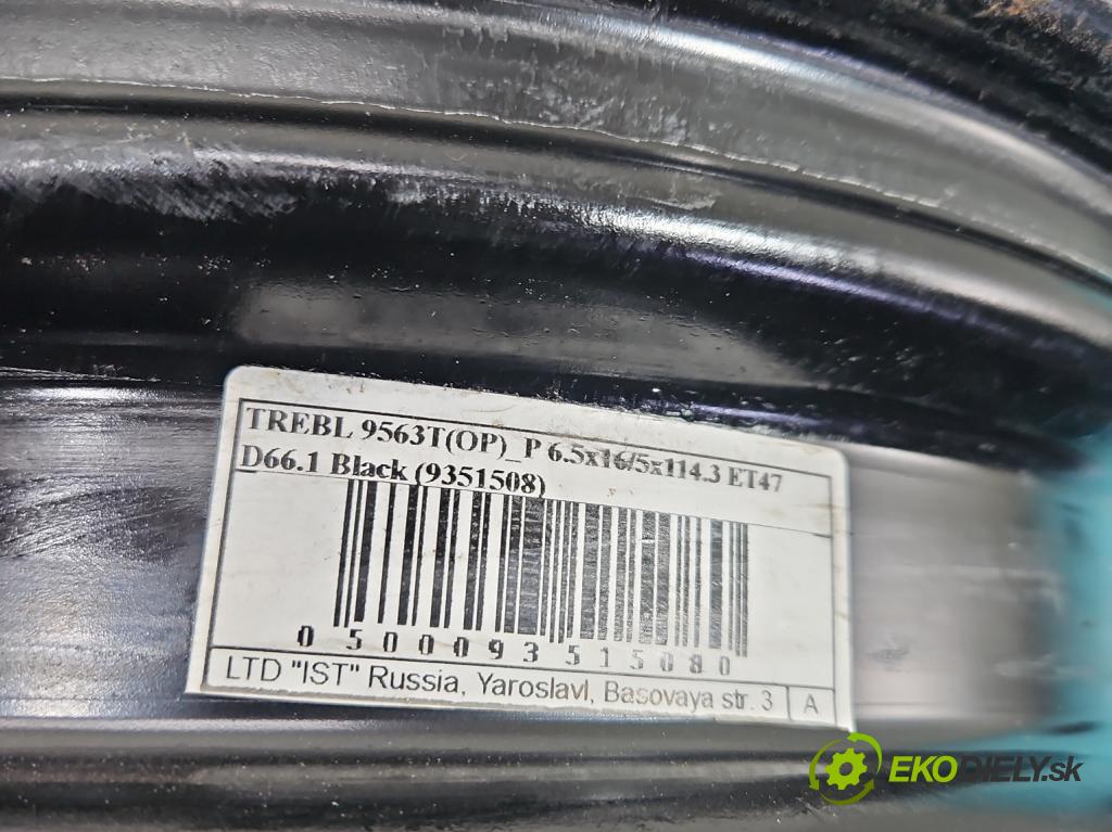 Renault Megane III 2008-2016 1.6 16V 110 HP manual 81 kW 1598 cm3 5- Disk oceľový 16"