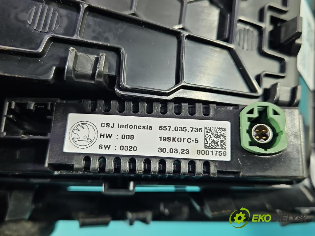 Skoda Scala 2019- 1.5 TSI 150 HP manual 110 kW 1498 cm3 5- lišta ozdobná vnitŕní: 655863212A