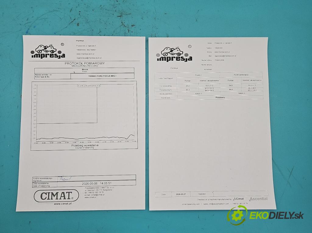 Ford Focus Mk2 2004-2011 1.6 tdci 109 HP manual 80 kW 1560 cm3 5- turbodúchadlo, turbo repasovaná 753420-4