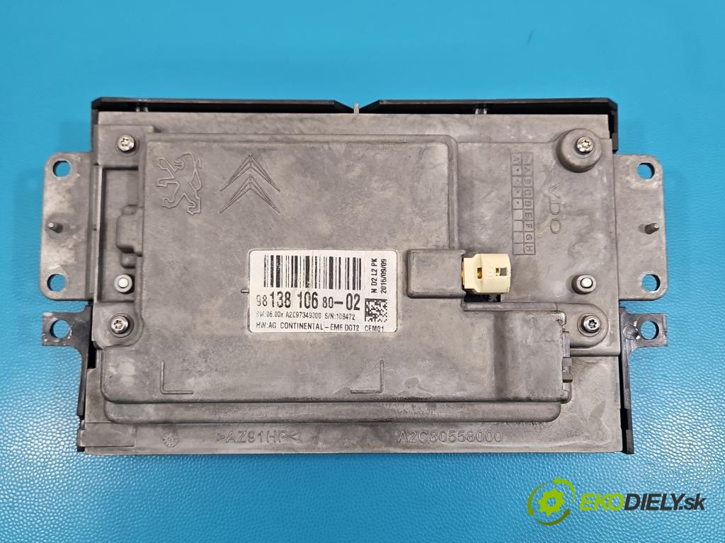 DS 4 2015-2020 2.0 hdi 181KM automatic 133 kW 1997 cm3 5- displej 9813810680 (Přístrojová deska)