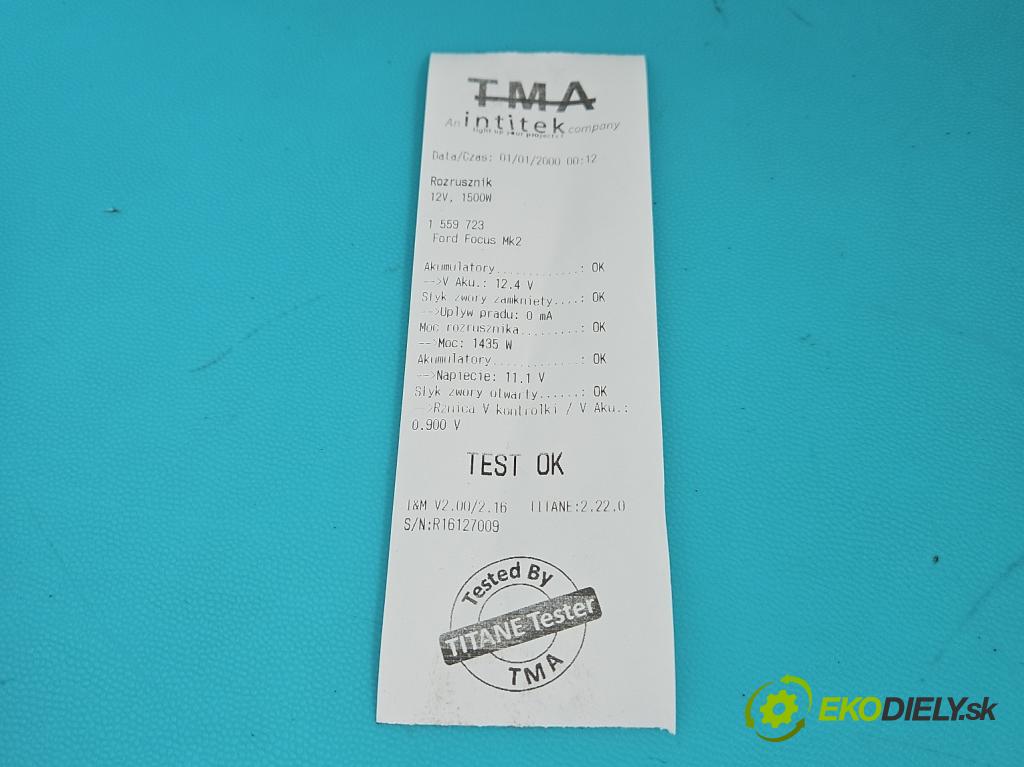 Ford Focus Mk2 2004-2011 1.6 tdci 109 HP manual 80 kW 1560 cm3 5- štartér 3M5T-11000-CF (Štartér)