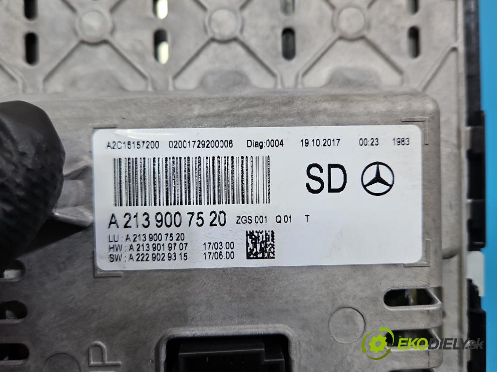 Mercedes E W213 2016-2023 2.0 CDI 194KM: automatic 143 kW 1950 cm3 4- Zobrazit: A2139007520 (Prístrojová doska)