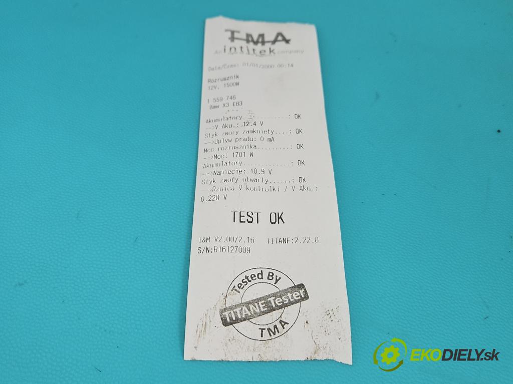 Bmw X3 E83 2003-2010 2.0d 150 HP manual 110 kW 1995 cm3 5- štartér D7G4 (Štartér)