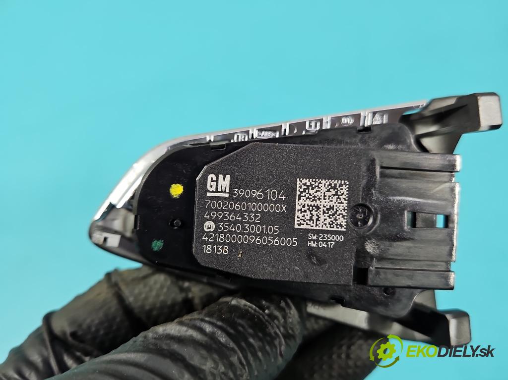 Opel Insignia B 2017-2022 2.0 T 260 HP automatic 191 kW 1998 cm3 5- prepínač multifunkční: řízení: 39096104 (Prepínacie páčky pod volantom)