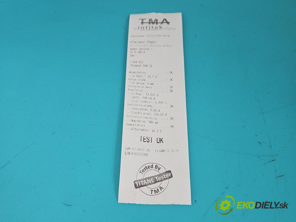 Peugeot 508 II 2018- 1.6 224hp automatic 165 kW 1598 cm3 5- Alternator 2715896A (Alternátor)