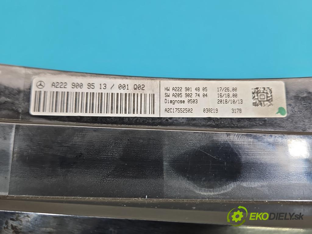 Mercedes S W222 2013-2020 3.0 cdi 656929 340KM: automatic 250 kW 2925 cm3 4- Zobrazit: A2C17552502 (Prístrojová doska)