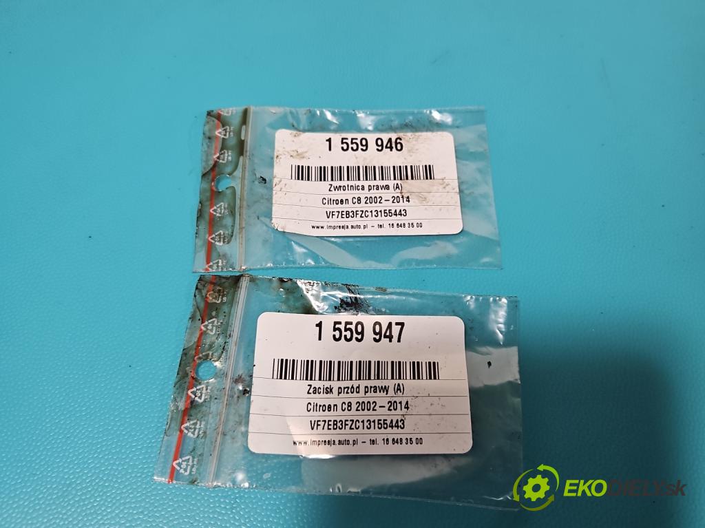 Citroen C8 2002-2014 2.2 16V 158 HP manual 116 kW 2230 cm3 5- brzdič predné pravý  (Kľučka dverí ostatné)