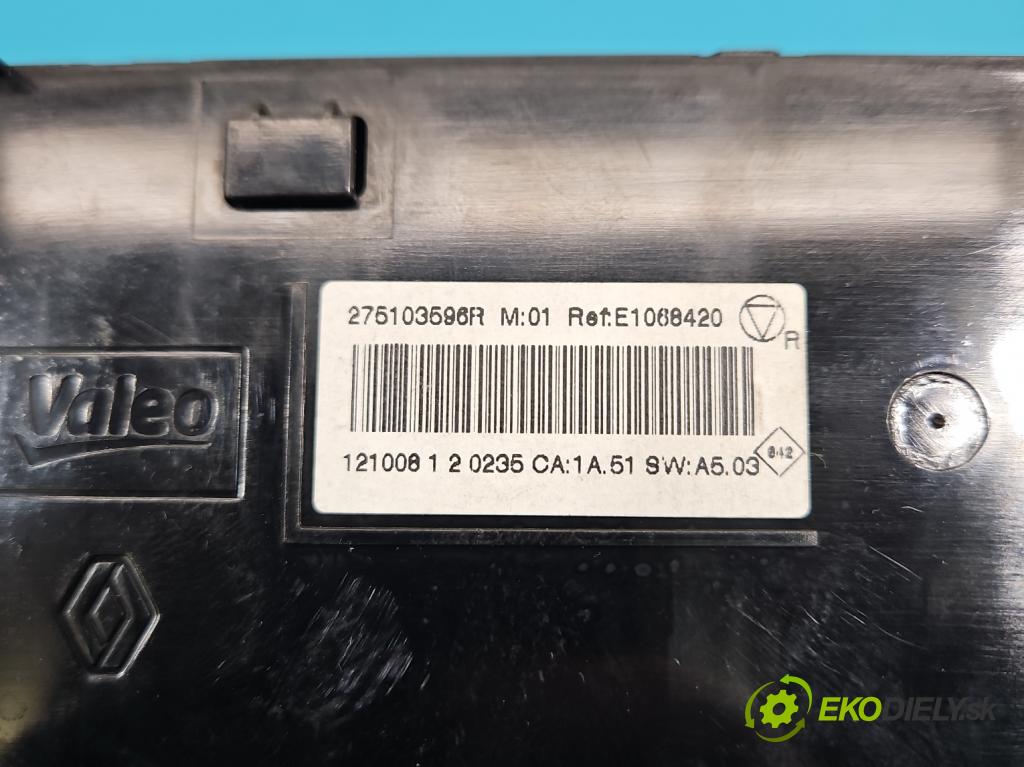 Renault Megane III 2008-2016 1.6 16V 110 hp manual 81 kW 1598 cm3 5- palubní deska panel topení 275103596R