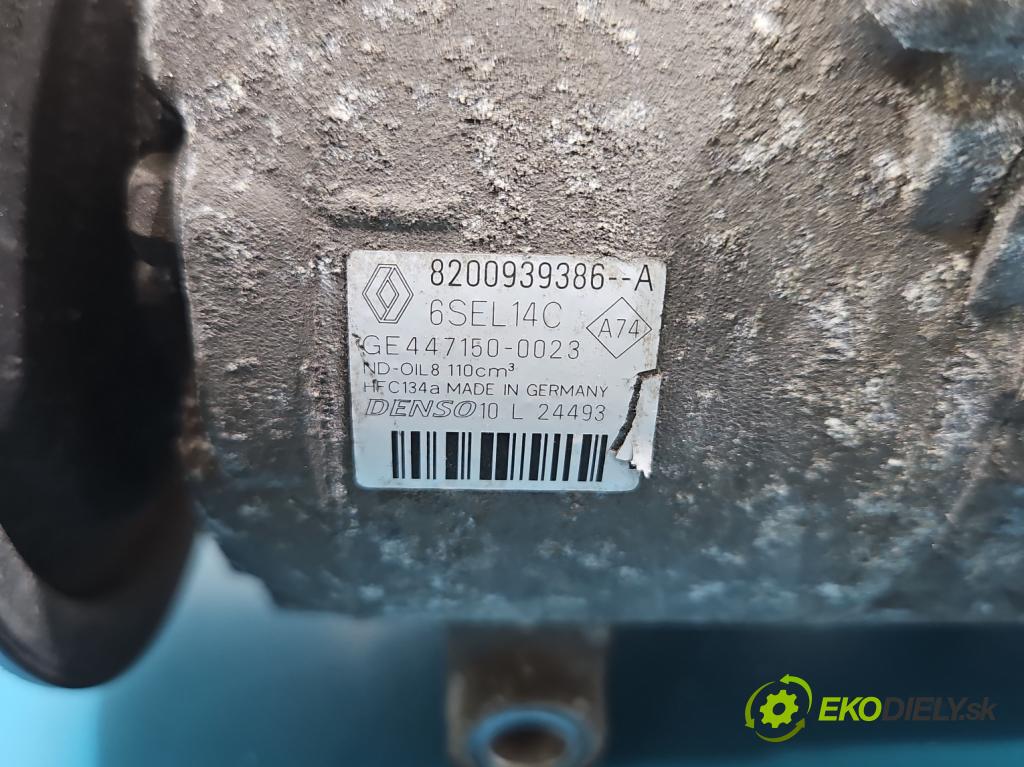 Renault Megane III 2008-2016 1.6 16V 110 hp manual 81 kW 1598 cm3 5- Kompresor: klíma 8200939386-A (Kompresor klimatizace)