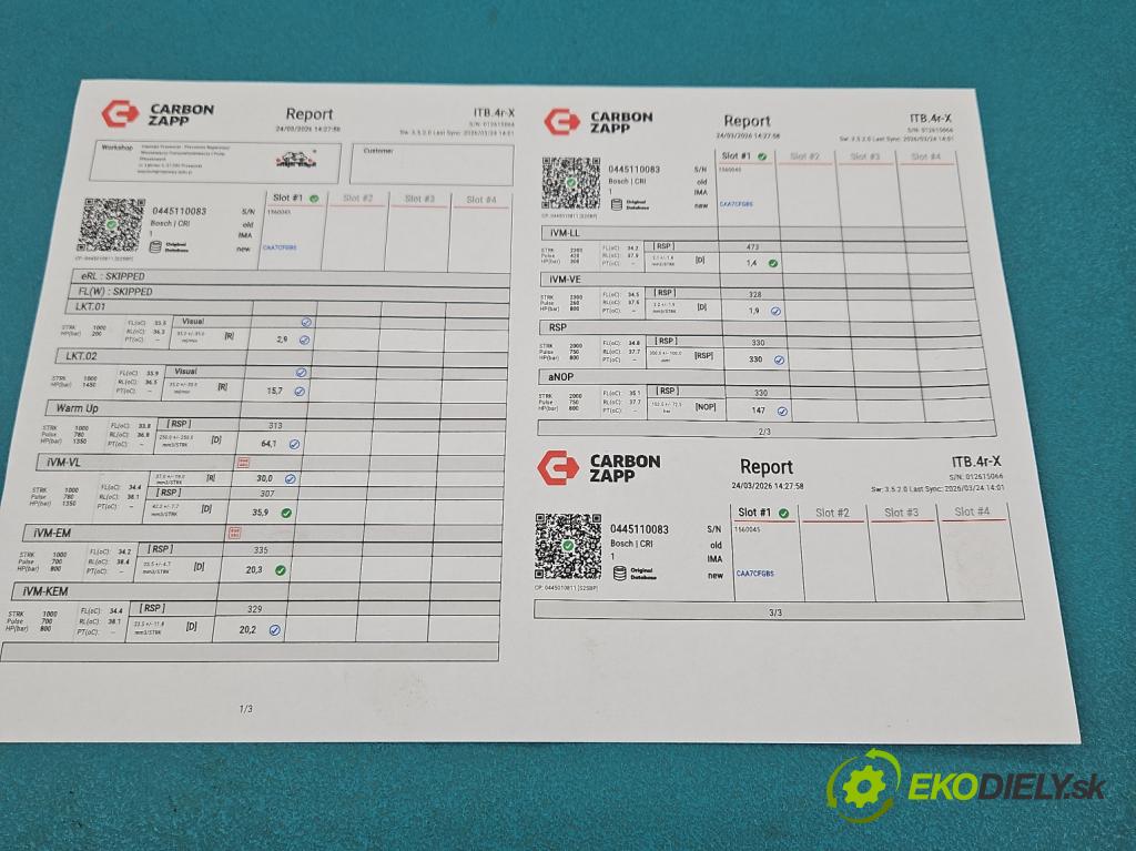 Opel Corsa C 2000-2006 1.3 cdti 69KM manual 51 kW 1248 cm3 3- vstrek 0445110083 (Vstrekovač paliva)