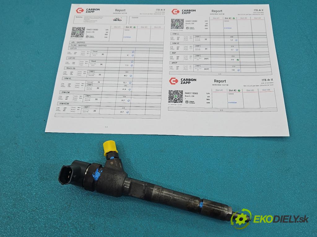 Opel Corsa C 2000-2006 1.3 cdti 69KM manual 51 kW 1248 cm3 3- vstřikovač 0445110083 (Vstřikovač paliva)