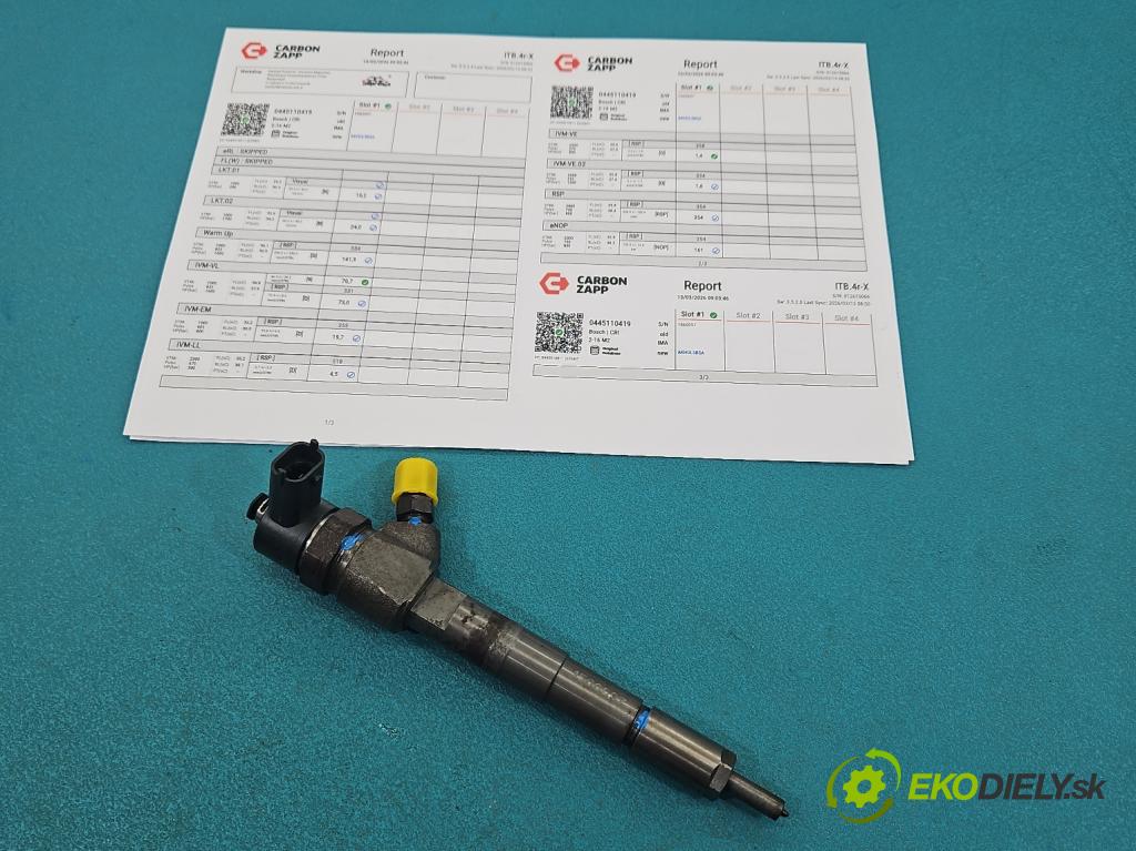 Fiat Freemont 2.0 jtd 170 hp manual 125 kW 1956 cm3 5- vstřikovač 0445110419 (Vstřikovač paliva)