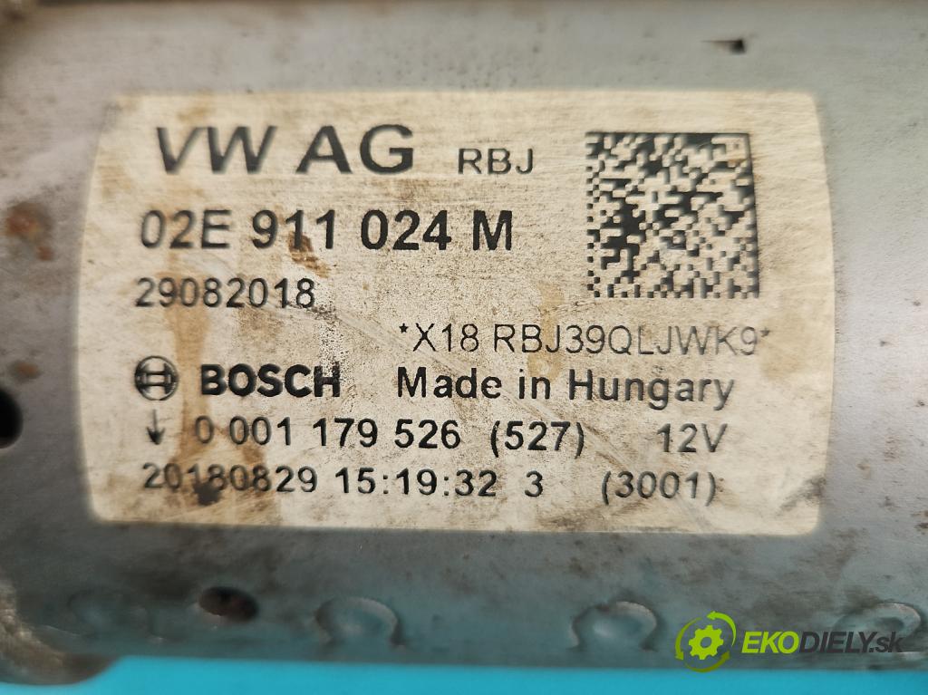 Skoda Octavia III 2013- 2.0 TSI 190 hp automatic 140 kW 1984 cm3 5- startér: 02E911024M (Startér)