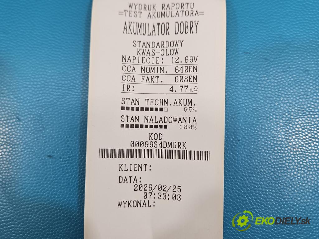 Seat Ibiza IV 6J 2008-2017 1.2 12V 69KM manual 51 kW 1198 cm3 5- Akumulator automobilový