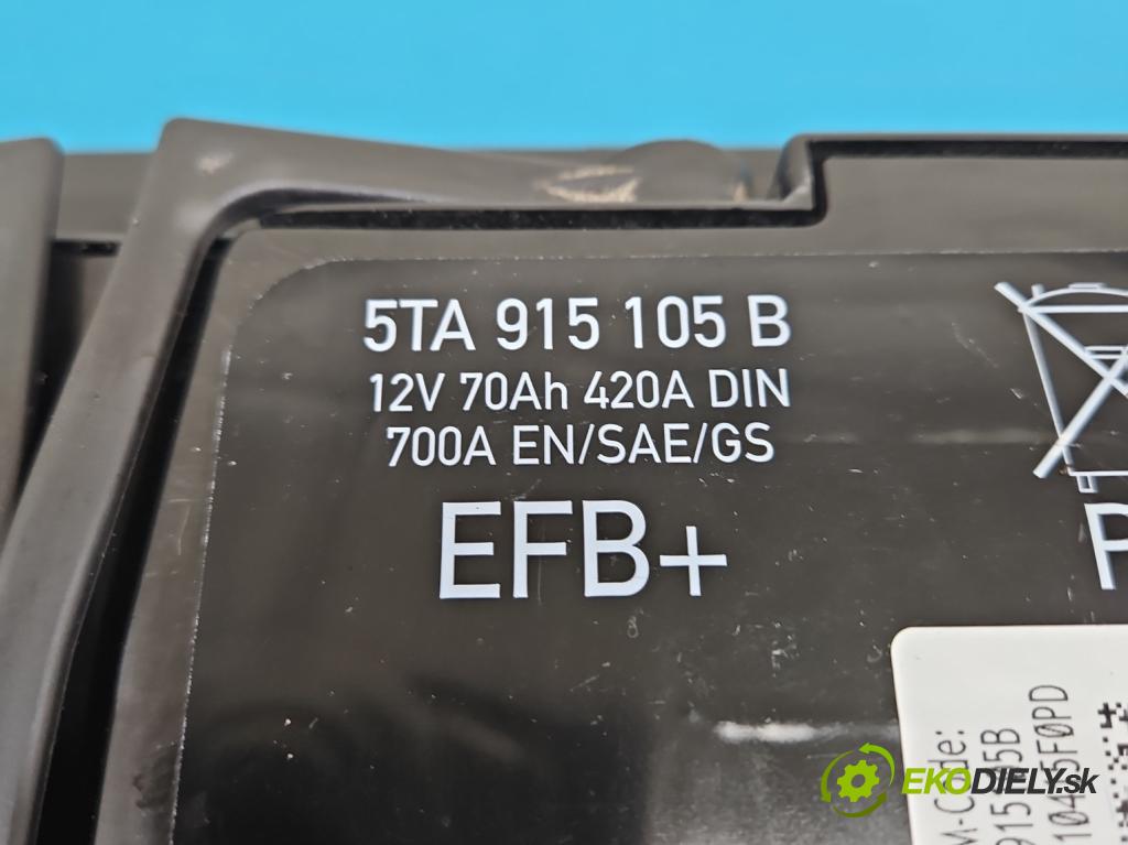 Seat Ibiza IV 6J 2008-2017 1.2 12V 69KM manual 51 kW 1198 cm3 5- Akumulator automobilovy 5TA915105B