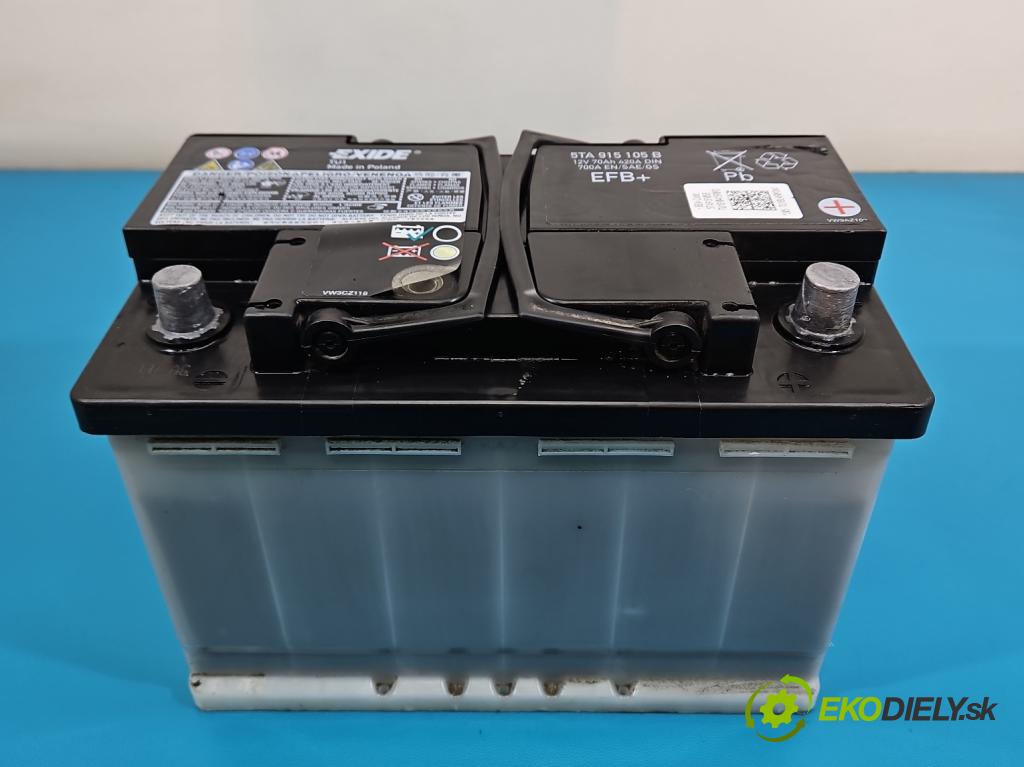 Seat Ibiza IV 6J 2008-2017 1.2 12V 69KM manual 51 kW 1198 cm3 5- Akumulator automobilovy 5TA915105B