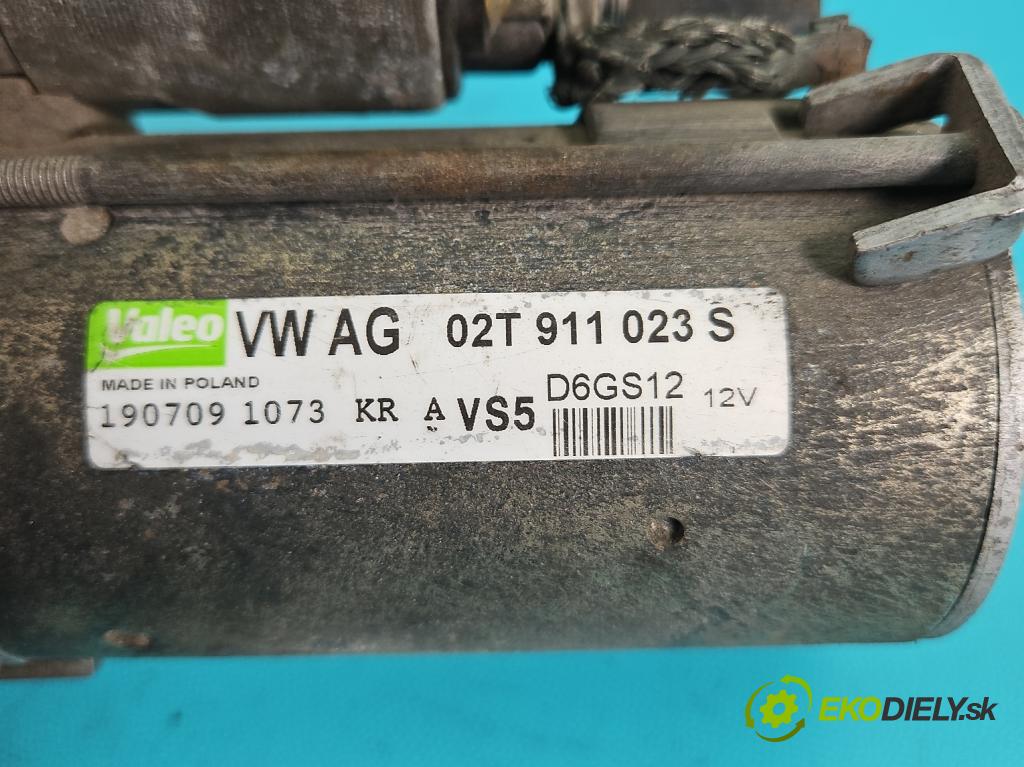 Seat Ibiza IV 6J 2008-2017 1.2 12V 69KM manual 51 kW 1198 cm3 5- startér: 02T911023S (Startér)
