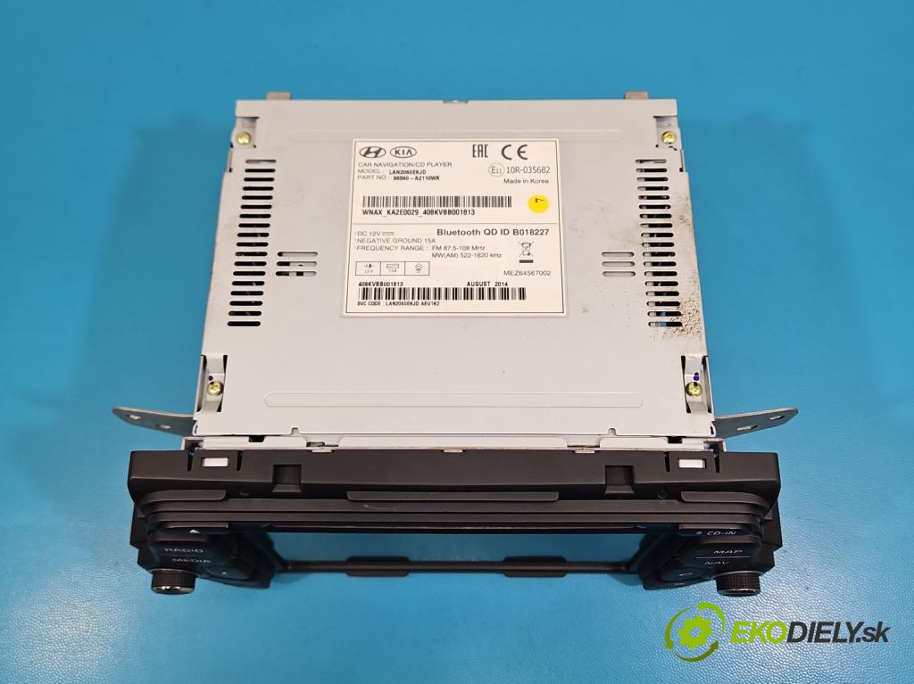 Kia Ceed II 2012-2018 1.6 crdi 128 hp manual 94 kW 1582 cm3 5- Radio továrna: 96560-A2110WK