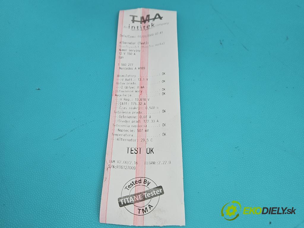 Mercedes A W169 2004-2012 2.0 cdi 109 HP manual 80 kW 1992 cm3 3- Alternator TG15C057 (Alternátor)