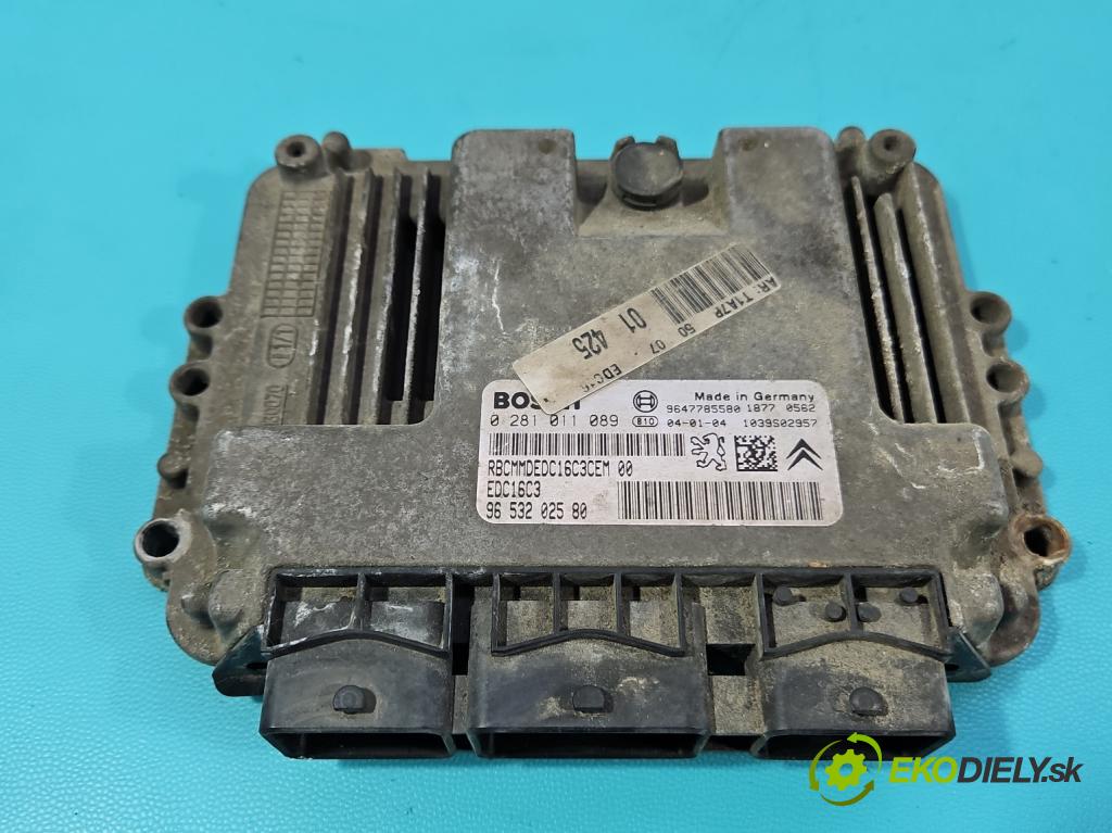 Peugeot 206 1.4 hdi 68 HP manual 50 kW 1398 cm3 3- riadiaca jednotka motora 9653202580