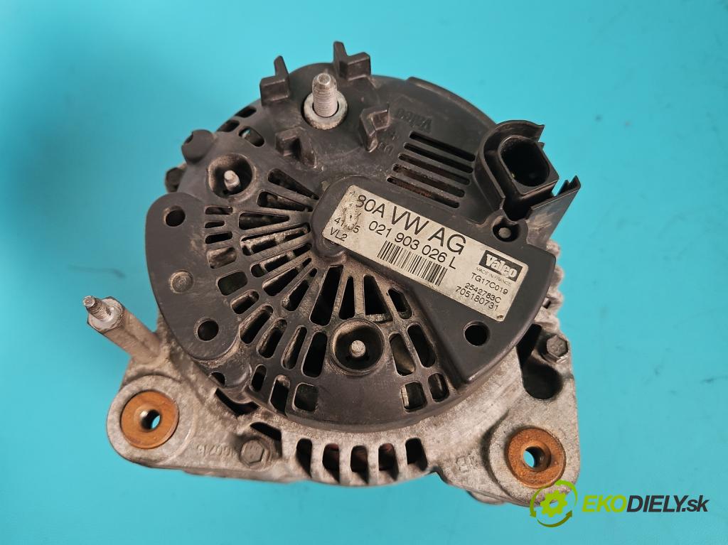 Vw Passat B6 2005-2010 1.9 tdi 105 HP manual 77 kW 1896 cm3 4- Alternator 021903026L (Alternátor)