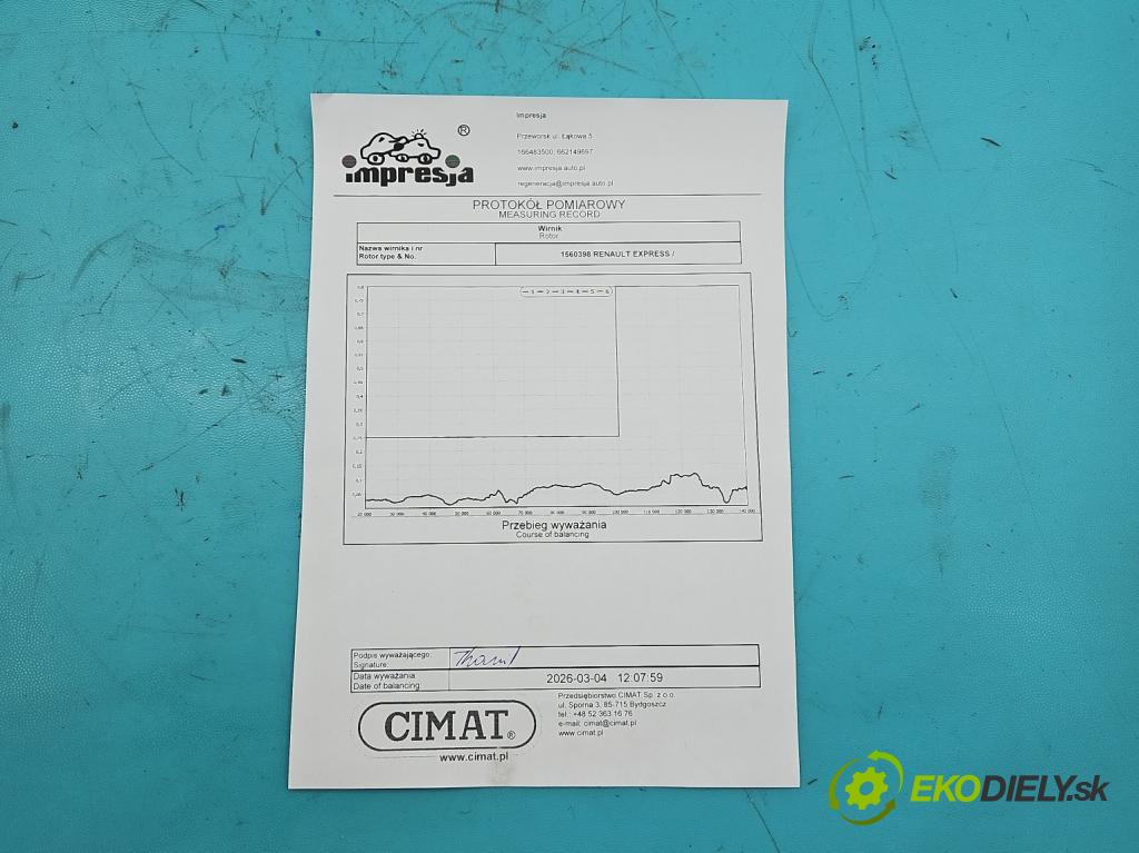 Renault Express 1.5 dci 95 HP manual 70 kW 1461 cm3 5- turbodúchadlo, turbo repasovaná 16359700069