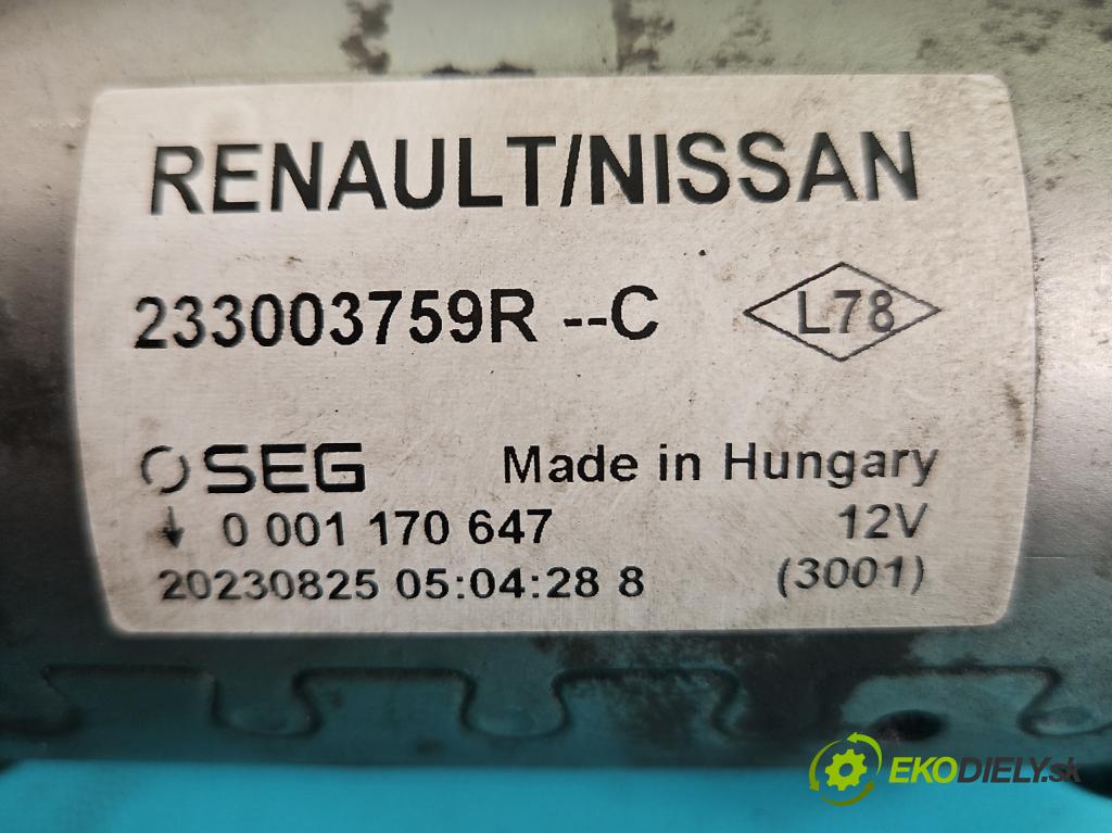 Renault Express 1.5 dci 95 HP manual 70 kW 1461 cm3 5- štartér 233003759R (Štartér)