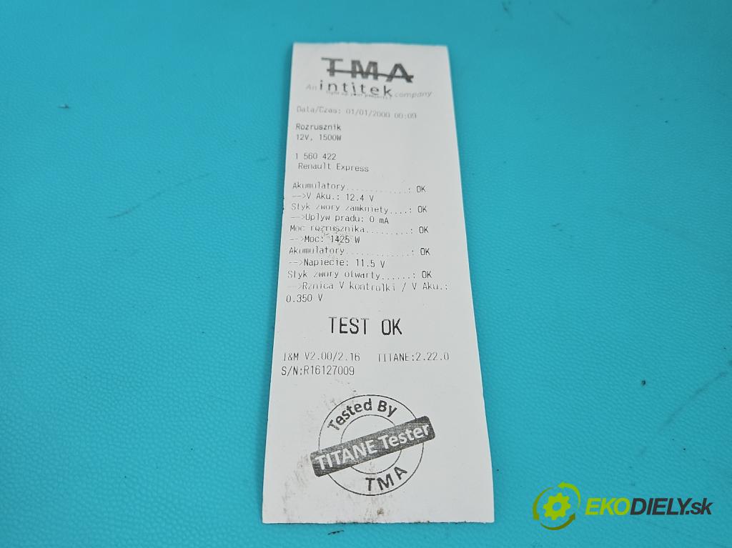 Renault Express 1.5 dci 95 HP manual 70 kW 1461 cm3 5- štartér 233003759R (Štartér)