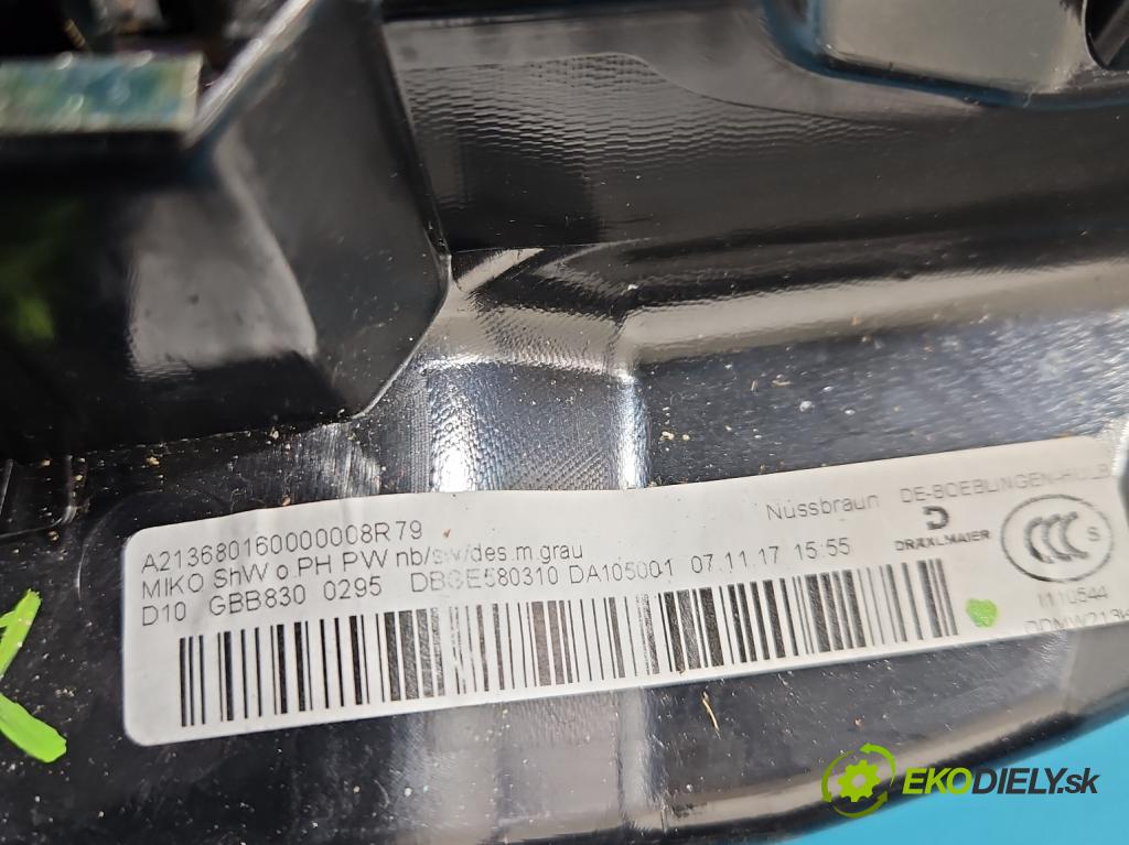 Mercedes E W213 2016-2023 2.0 CDI 194KM: automatic 143 kW 1950 cm3 4- operadlo A2136801600 (Lakťová opierka)