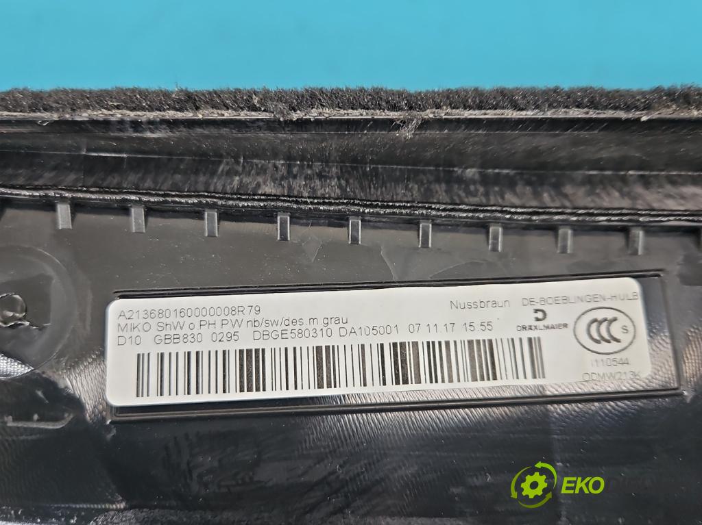 Mercedes E W213 2016-2023 2.0 CDI 194KM: automatic 143 kW 1950 cm3 4- operadlo A2136801600 (Lakťová opierka)