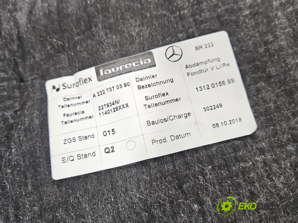 Mercedes S W222 2013-2020 3.0 cdi (656929) 340KM automatic 250 kW 2925 cm3 4- Tapacír: dveře zadní levé A2227600561