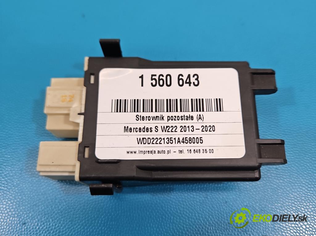 Mercedes S W222 2013-2020 3.0 cdi (656929) 340KM: automatic 250 kW 2925 cm3 4- riadiaca jednotka ostatné A2229009910