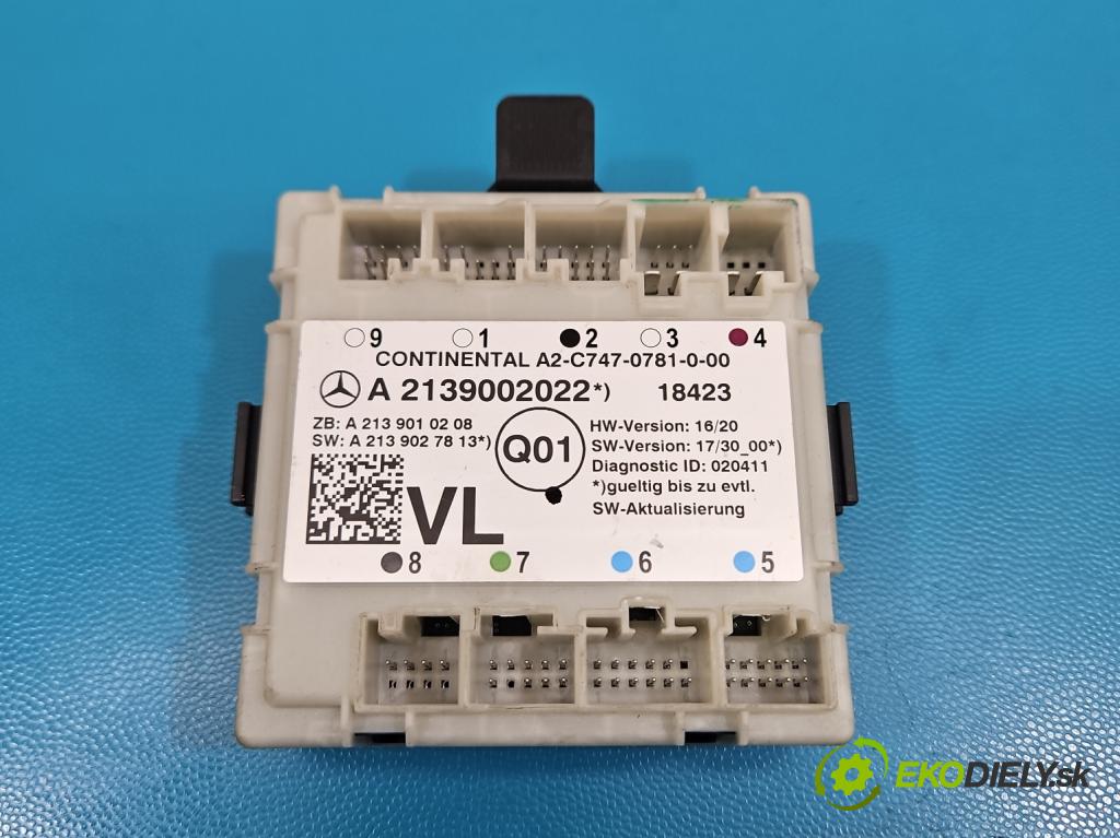 Mercedes S W222 2013-2020 3.0 cdi (656929) 340KM: automatic 250 kW 2925 cm3 4- riadiaca jednotka ostatné A2139002022