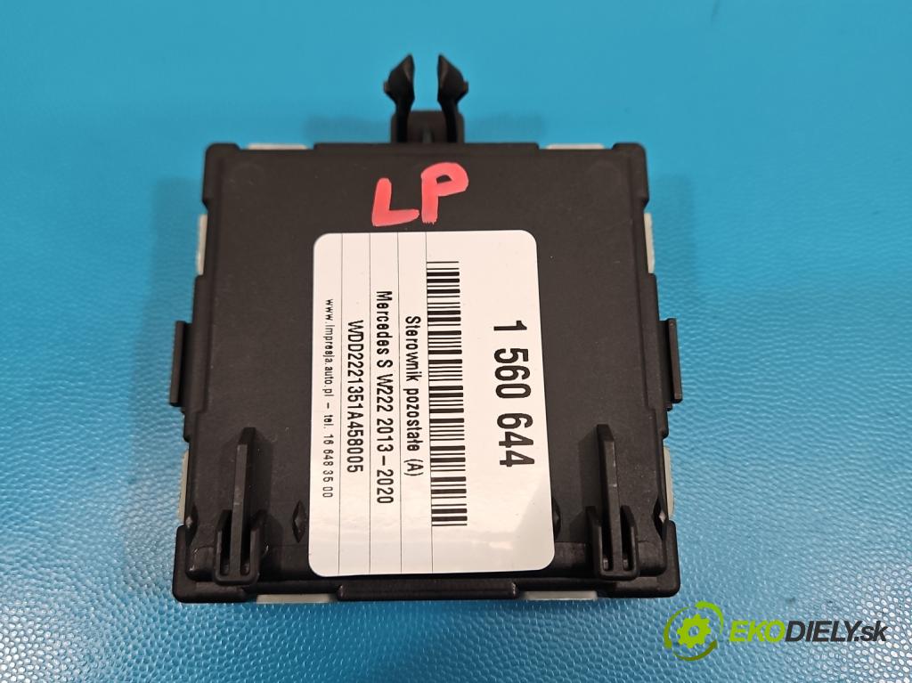 Mercedes S W222 2013-2020 3.0 cdi (656929) 340KM: automatic 250 kW 2925 cm3 4- riadiaca jednotka ostatné A2139002022