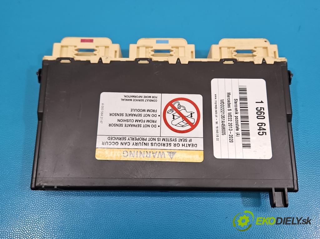 Mercedes S W222 2013-2020 3.0 cdi (656929) 340KM: automatic 250 kW 2925 cm3 4- riadiaca jednotka ostatné A2229000716