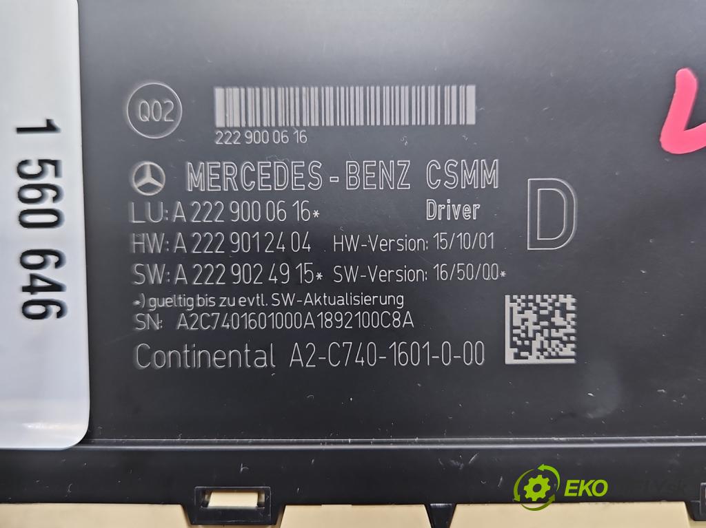 Mercedes S W222 2013-2020 3.0 cdi (656929) 340KM: automatic 250 kW 2925 cm3 4- riadiaca jednotka ostatné A2229000616