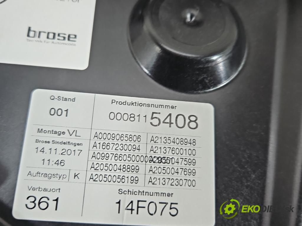 Mercedes E W213 2016-2023 2.0 CDI 194KM: automatic 143 kW 1950 cm3 4- mechanizmus okna predné ľavý A0009065806