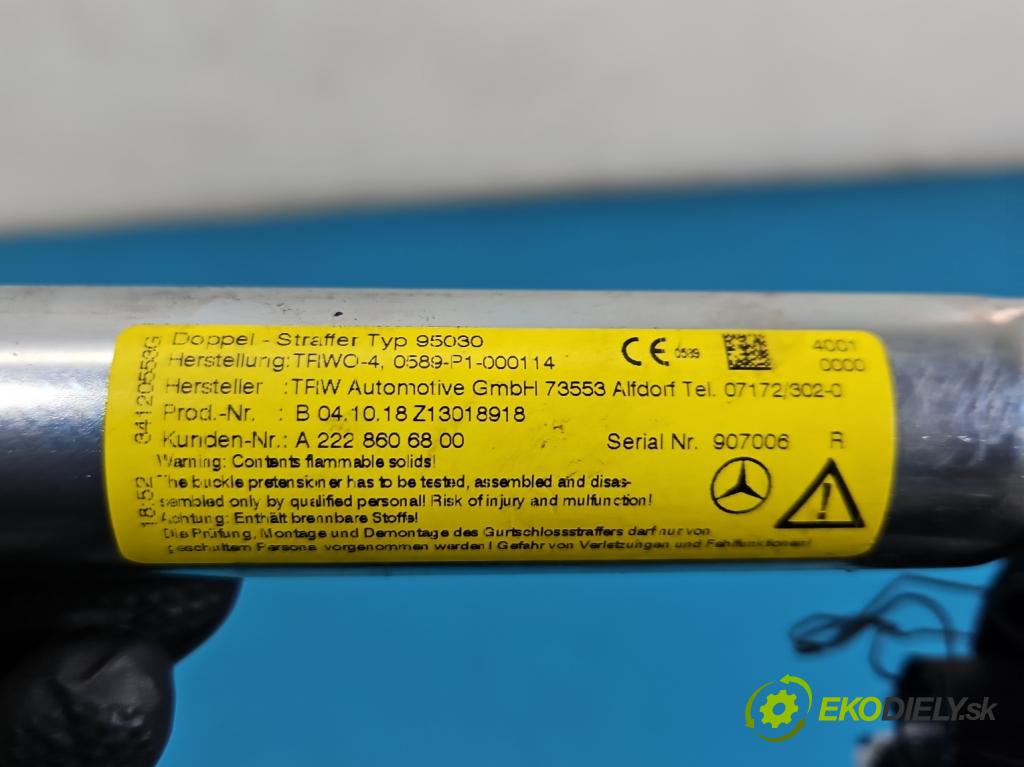 Mercedes S W222 2013-2020 3.0 cdi 656929 340KM: automatic 250 kW 2925 cm3 4- pas bezpečnosť: predné pravý A2228606800