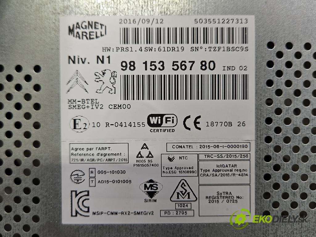 DS 4 2015-2020 2.0 hdi 181KM automatic 133 kW 1997 cm3 5- Radio originál 9815356780