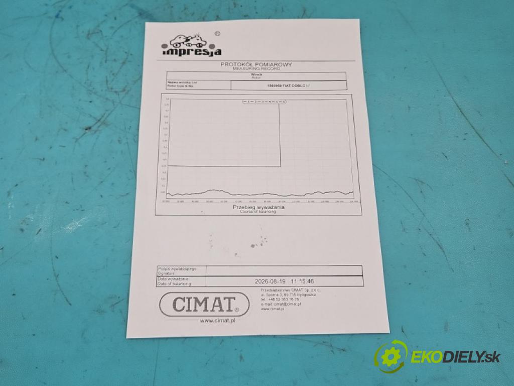 Fiat Doblo I 2001-2010 1.9 jtd 101 hp manual 74 kW 1910 cm3 5- Turbodmychadlo repasováno 708847-1